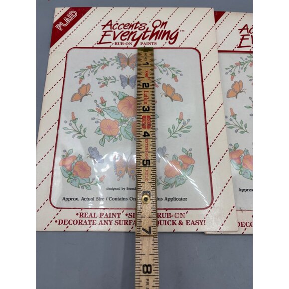 Vtg Plaid Accents On Everything Rub-On‎ Transfers Floral Butterfly Design Craft - Picture 3 of 5